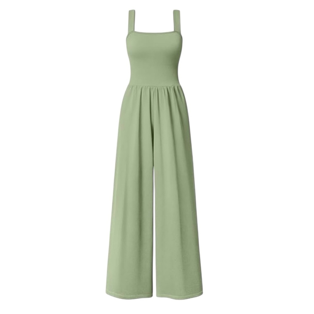OQQ Mint Green Wide Leg Jumpsuit NWOT Size L - Picture 2 of 7